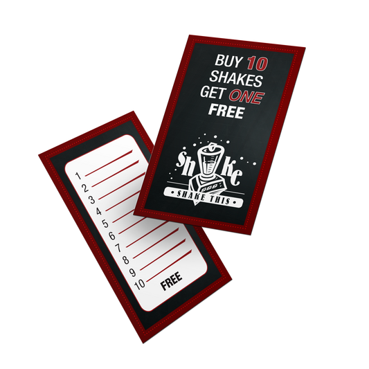 Free Shake Cards (200 full color fold over cards)